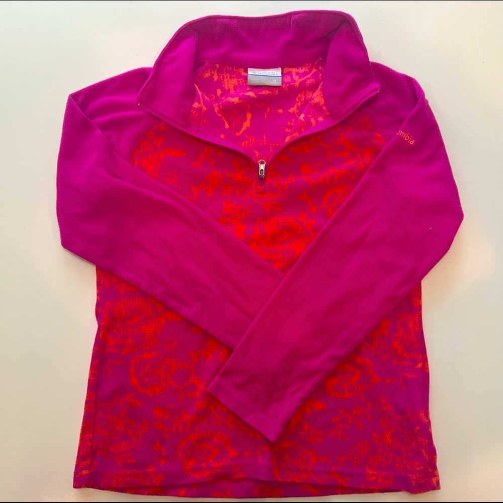 Girls Pink Columbia Fleece Pullover